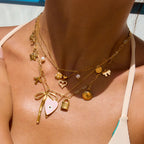 Collier pour femme avec pendentifs et acier inoxydable