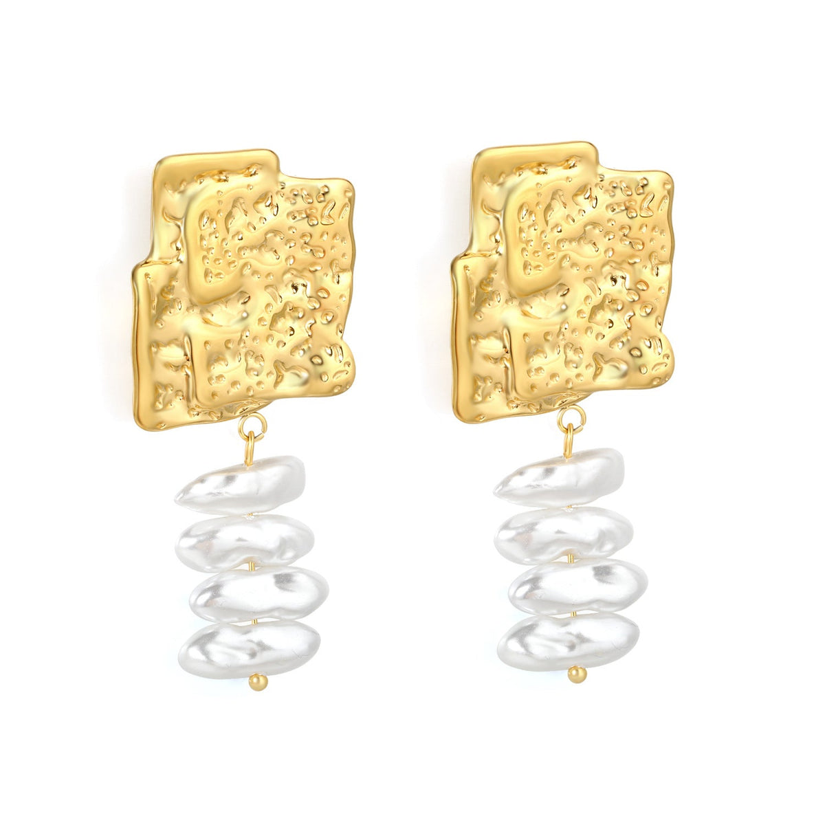 Boucles d'oreilles pendantes texturées pour femme