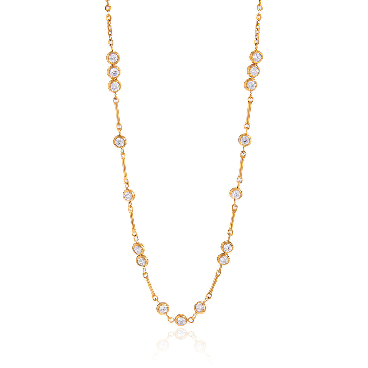 Collier pour femme avec zircone scintillante et design élégant en acier inoxydable