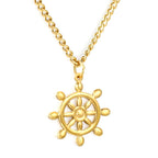 Collier pour femme avec pendentif gouvernail et chaîne réglable