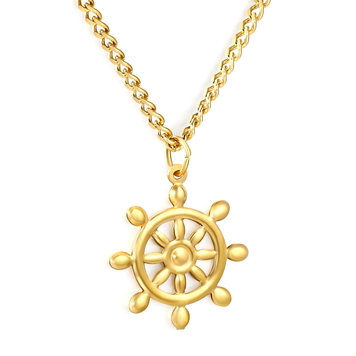 Collier pour femme avec pendentif gouvernail et chaîne réglable
