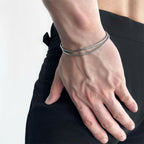 Bracelet double chaîne en acier inoxydable
