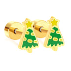 Boucles d'oreilles pour femme motif sapin de Noël festif