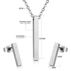Parure de bijoux moderne pour femme en acier inoxydable