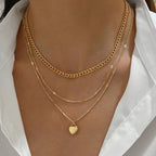 Collier triple rang doré