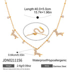 Collier pour femme avec éléments en zircone étincelants et acier inoxydable hypoallergénique