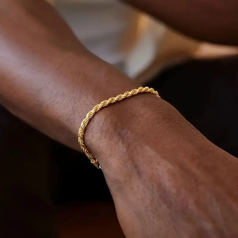 Bracelet à chaîne texturée superposée