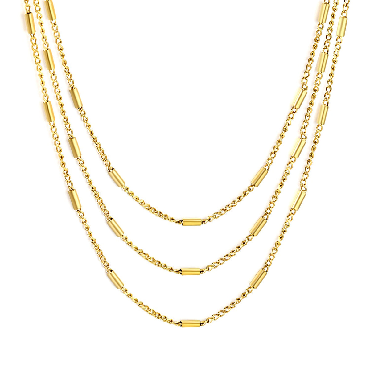 Collier multicouche pour femme au design moderne avec longueurs réglables