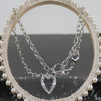 Collier à chaîne à maillons cœurs