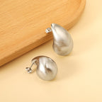 Boucles d'oreilles puces en acier inoxydable motif goutte