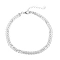 Bracelet de cheville chaîne maille épi ajustable