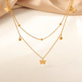 Collier délicat pour femme avec pendentifs papillons superposés