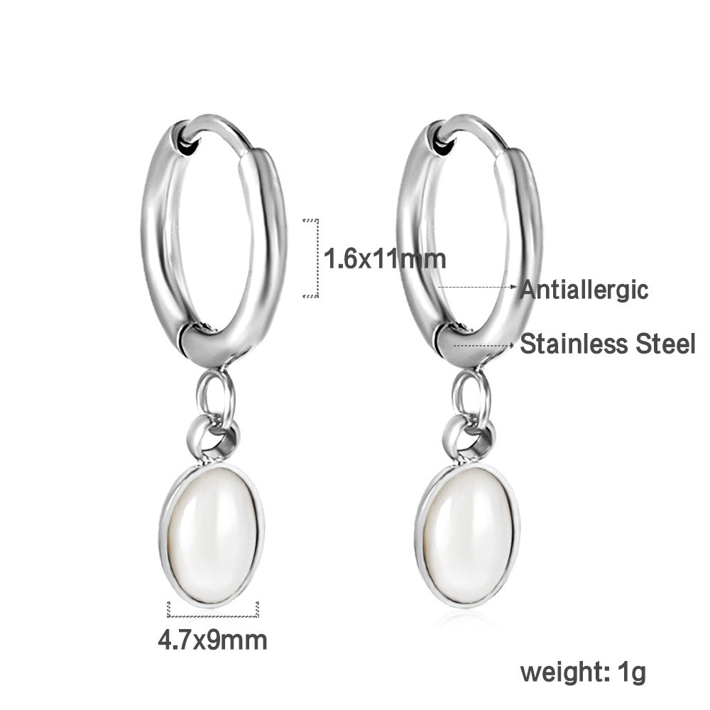 Boucles d'oreilles pendantes pour femme avec pendentif perle élégant