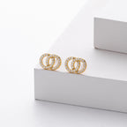 Boucles d'oreilles doubles anneaux en argent sterling 925
