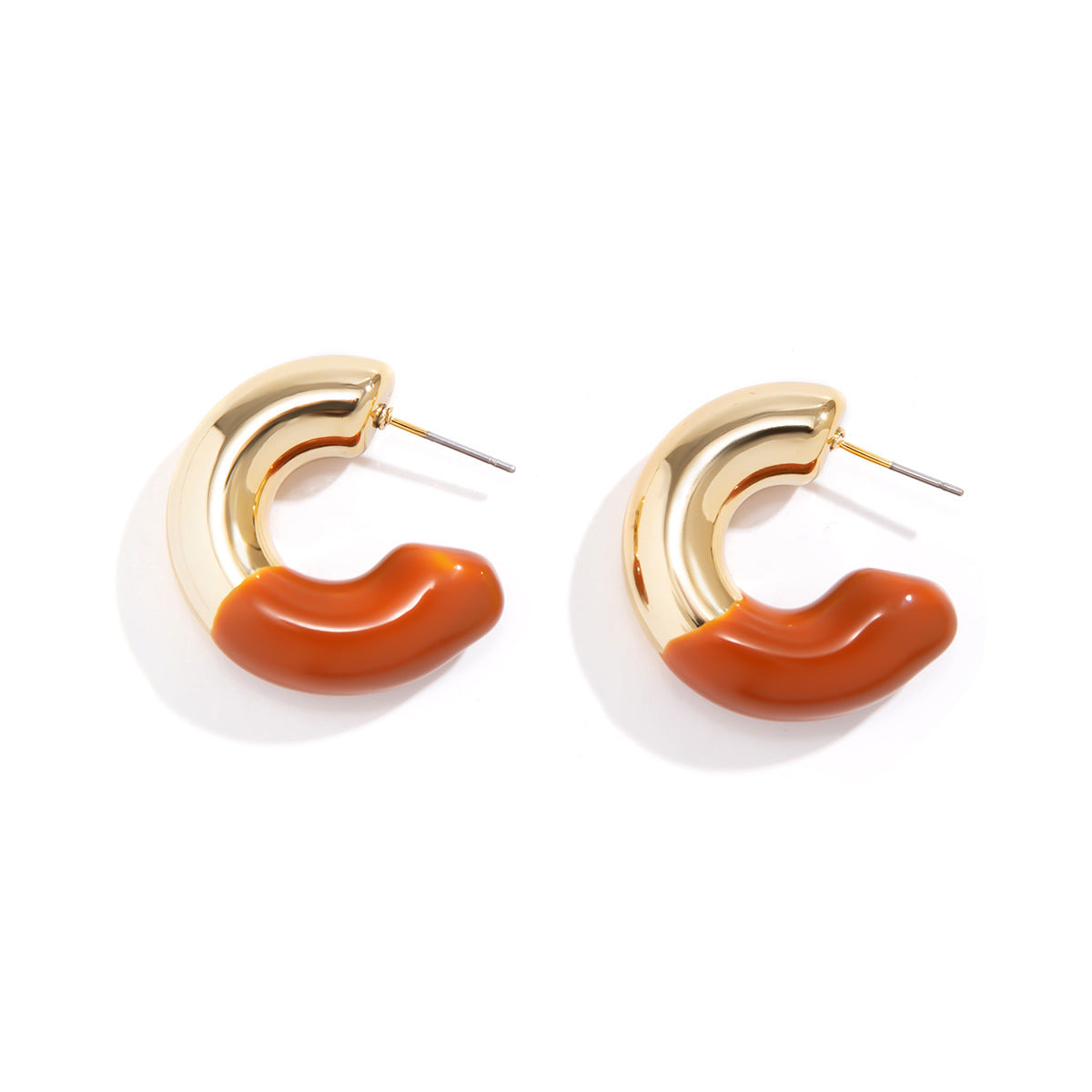 Créoles glamour pour femme avec contrastes de couleurs