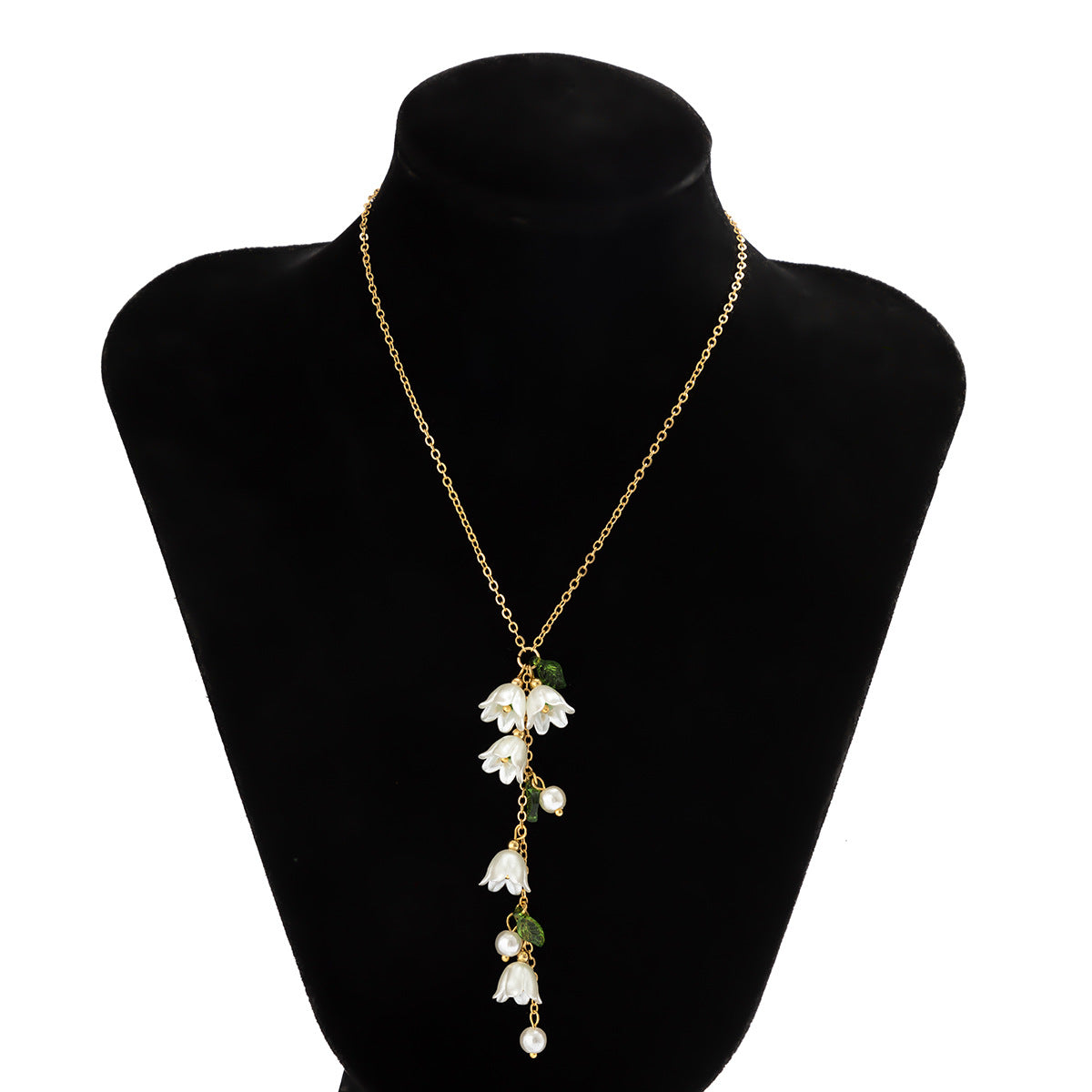 Boucles d'oreilles pour femme avec pendentifs floraux et perles