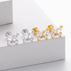 Boucles d'oreilles puces pour femme motif papillon en argent sterling 925