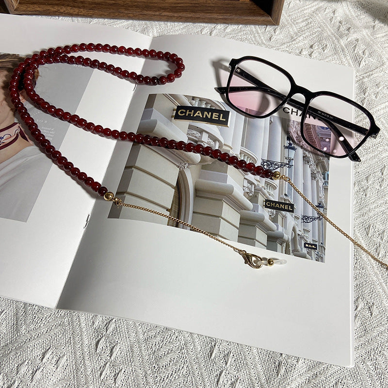 Chaîne de bijoux tendance en perles d'onyx