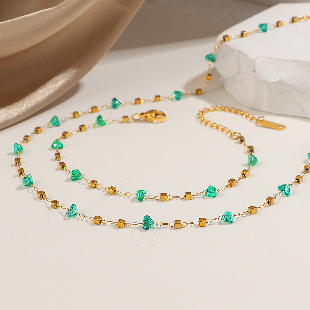 Bracelet délicat à perles géométriques pour femme