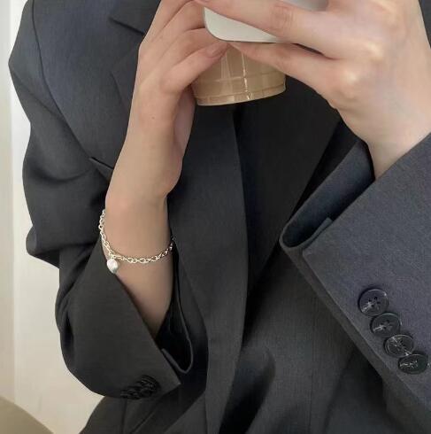 Bracelet pour femme avec pendentif cœur en acier inoxydable