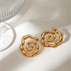 Boucles d'oreilles spirales en acier inoxydable pour femme