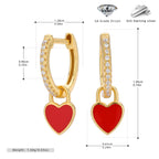 Boucles d'oreilles pendantes cœur en argent sterling 925