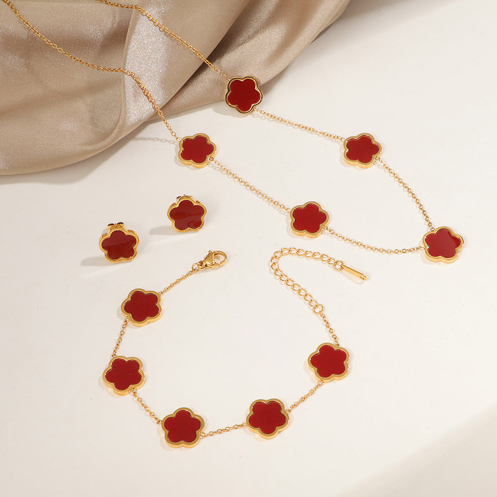 Boucles d'oreilles pour femme inspirées des fleurs en nacre
