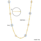 Collier pour femme au design floral avec cristaux