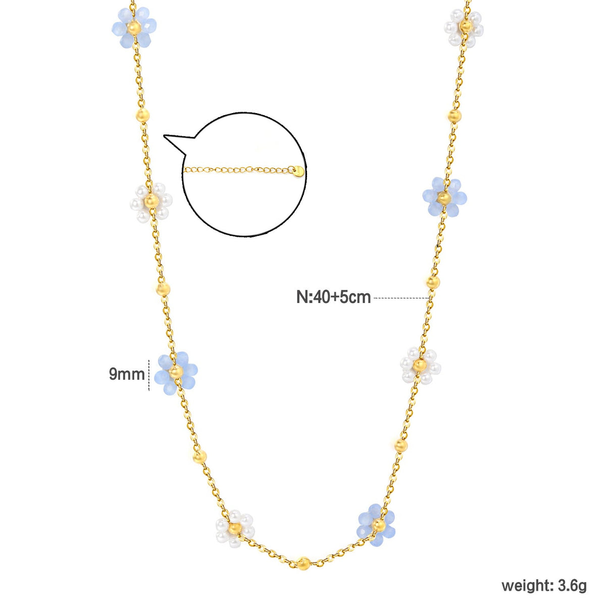 Collier pour femme au design floral avec cristaux