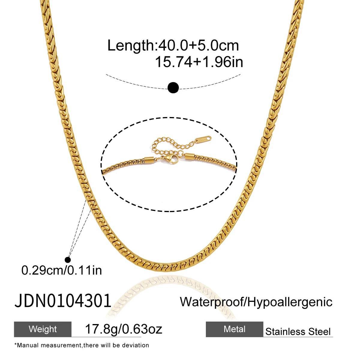 Collier pour femme en acier inoxydable avec motif de chaîne