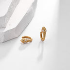 Boucles d'oreilles pendantes pour femmes motif serpent avec zircons