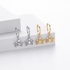 Boucles d'oreilles pendantes pour femmes avec motif crabe en argent sterling 925