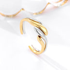Bague ouverte pour femme avec design ondulé