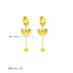 Boucles d'oreilles pendantes papillon et cœur