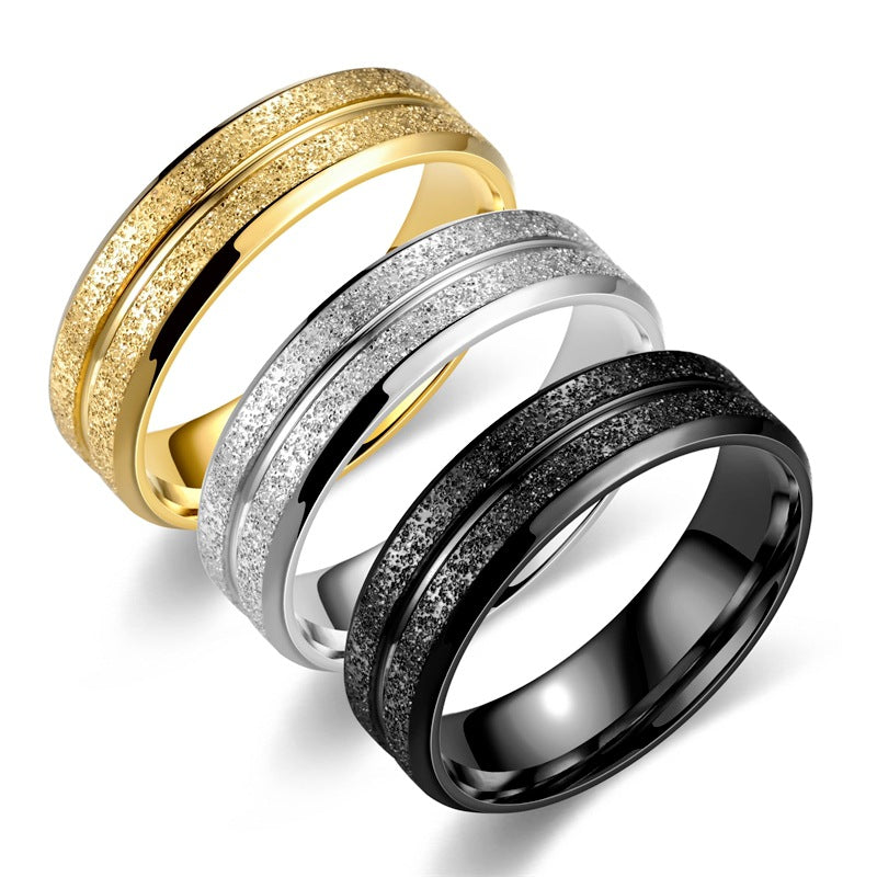 Bague pour homme à surface texturée et lignes élégantes