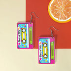 Boucles d'oreilles cassette nostalgiques