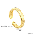 Bague ouverte pour femmes au design incurvé moderne et ajustable