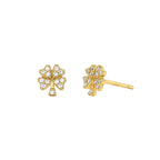 Boucles d'oreilles puces trèfle en argent sterling 925