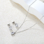 Parure de bijoux pour femme avec pendentif zircone et boucles d'oreilles
