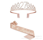 Couronne de princesse en cristal pour femme avec inscription 30 & Fabulous