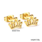 Clous d'oreilles pour femme motif couronne royale