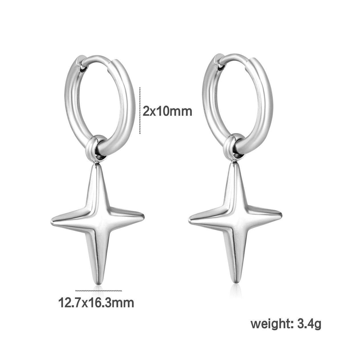 Boucles d'oreilles pendantes étoiles pour femme