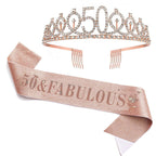 Ensemble diadème et écharpe d'anniversaire scintillant pour femme