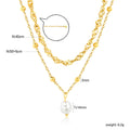 Collier multicouche pour femme avec pendentif perle et chaîne élégante