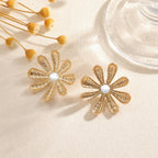 Boucles d'oreilles pour femme avec motif floral luxueux