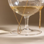 Collier pour femme avec pendentif trombone élégant et zircones