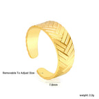 Bracelet rigide réglable pour femme motif feuilles