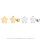Boucles d'oreilles puces motif étoile en argent sterling