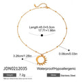 Collier pour femme avec pendentif soleil en acier inoxydable hypoallergénique