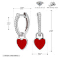 Boucles d'oreilles pendantes cœur en argent sterling 925